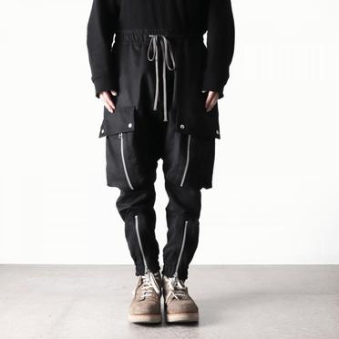 Fake Suede Zip Sarrouel Pants　BLACK No.15