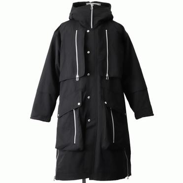 Teddy Fleece Lining Zip Hoodie Coat　BLACK No.1