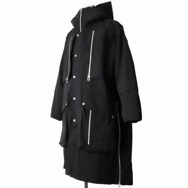 Teddy Fleece Lining Zip Hoodie Coat　BLACK No.2