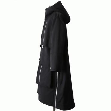 Teddy Fleece Lining Zip Hoodie Coat　BLACK No.3