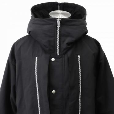 Teddy Fleece Lining Zip Hoodie Coat　BLACK No.7