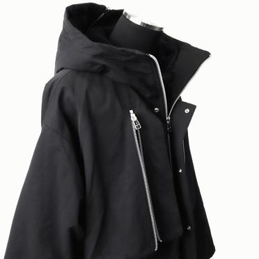 Teddy Fleece Lining Zip Hoodie Coat　BLACK No.9