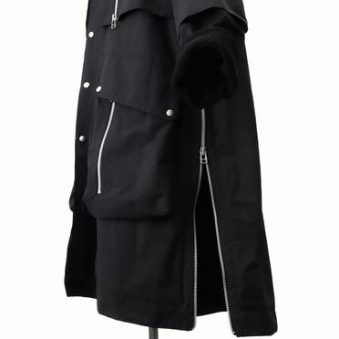 Teddy Fleece Lining Zip Hoodie Coat　BLACK No.15