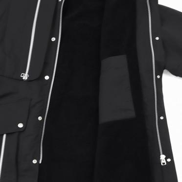 Teddy Fleece Lining Zip Hoodie Coat　BLACK No.17