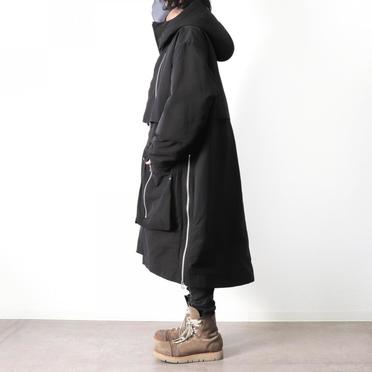 Teddy Fleece Lining Zip Hoodie Coat　BLACK No.23