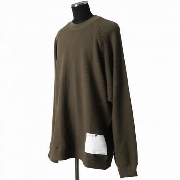 [SALE] 30%OFF　A.F ARTEFACT Waffle Dolman Long Pullover　KHAKI No.2