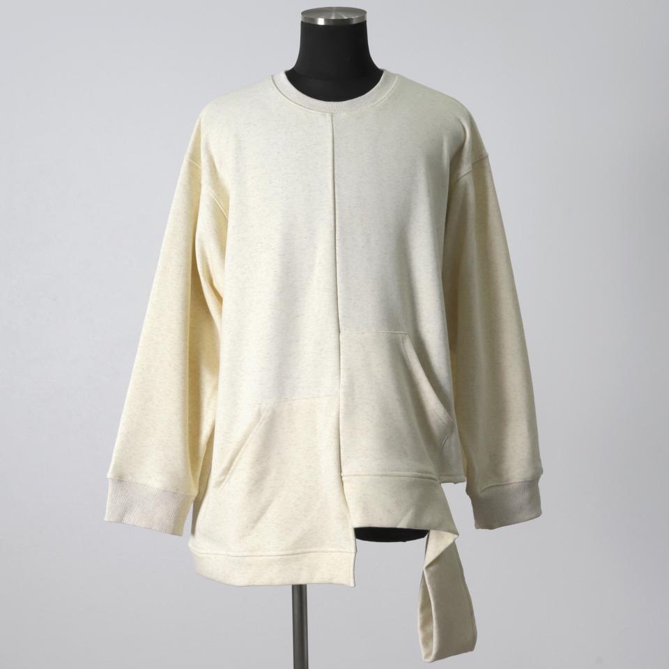 Bomber Heat Asymmetry Crew Neck　CREAM