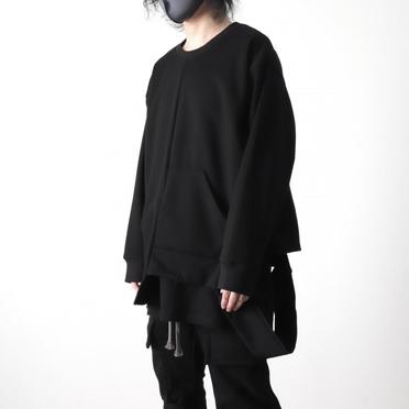 [SALE] 30%OFF　A.F ARTEFACT Bomber Heat Asymmetry Crew Neck　BLACK No.14