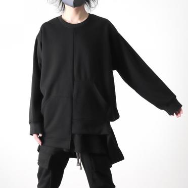 [SALE] 30%OFF　A.F ARTEFACT Bomber Heat Asymmetry Crew Neck　BLACK No.19