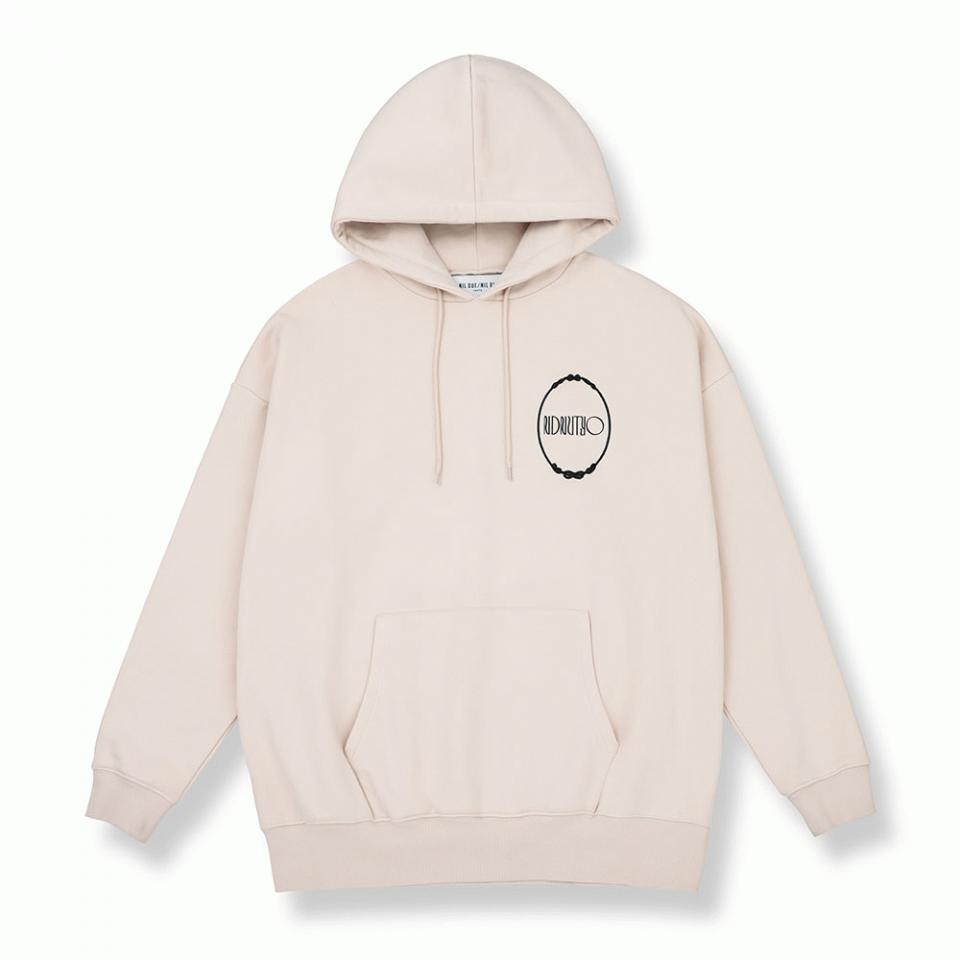 EMBROIDERY MIRROR HOODIE　LIGHT BEIGE