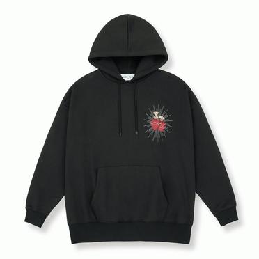 EMBROIDERY HEART HOODIE　USED BLACK No.1