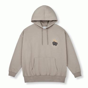 EMBROIDERY HEART HOODIE　GREIGE No.1