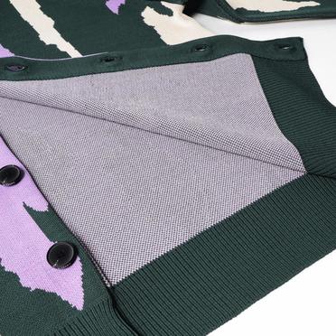 JACQUARD KNIT CARDIGAN　PURPLE No.6