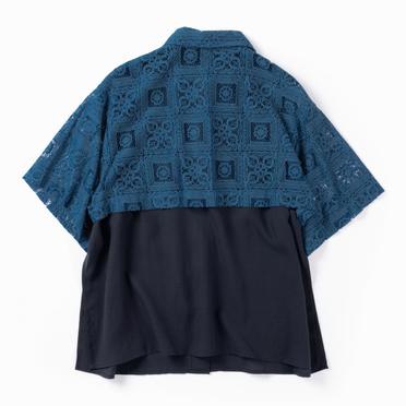 LAYERED LACE SHIRT　BLUE×NAVY No.2