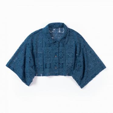 LAYERED LACE SHIRT　BLUE×NAVY No.3