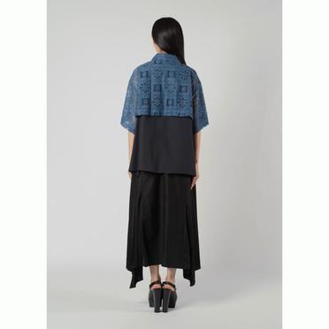 LAYERED LACE SHIRT　BLUE×NAVY No.7