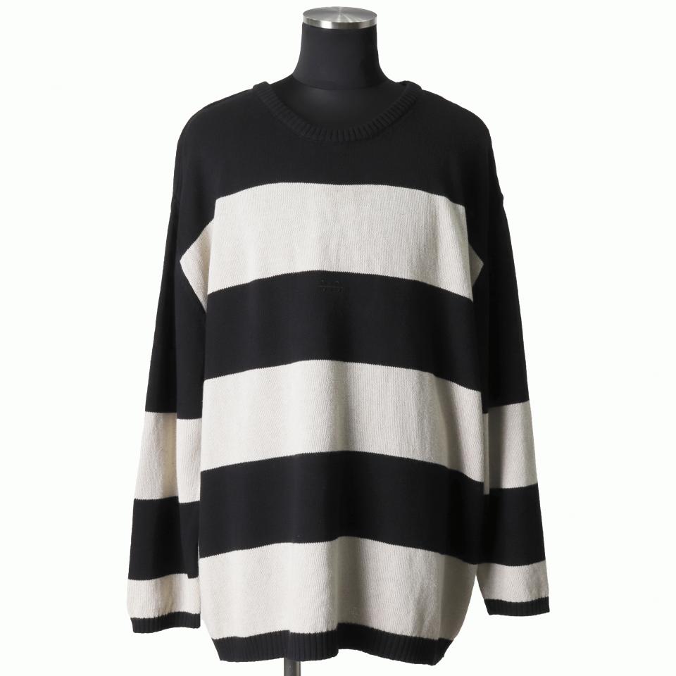 Stripes Knit Top　BK×IV