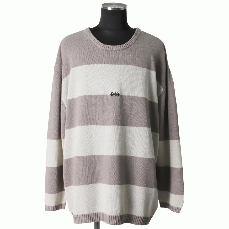 Stripes Knit Top　GY×IV