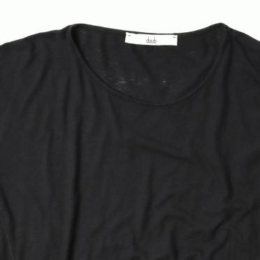 COTTON/LINEN REGULAR FIT T-SHIRT　BLACK No.7