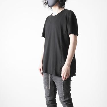 COTTON/LINEN REGULAR FIT T-SHIRT　BLACK No.16