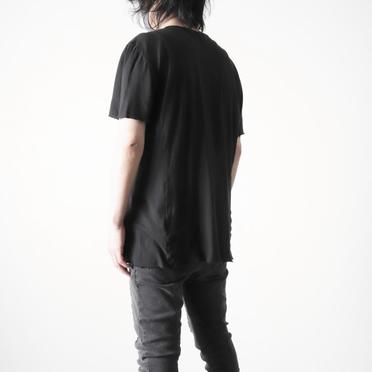 COTTON/LINEN REGULAR FIT T-SHIRT　BLACK No.18