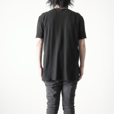 COTTON/LINEN REGULAR FIT T-SHIRT　BLACK No.19