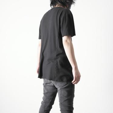 COTTON/LINEN REGULAR FIT T-SHIRT　BLACK No.20