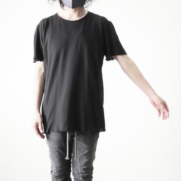 COTTON/LINEN REGULAR FIT T-SHIRT　BLACK No.21