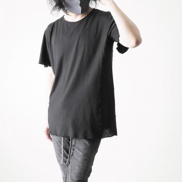 COTTON/LINEN REGULAR FIT T-SHIRT　BLACK No.22