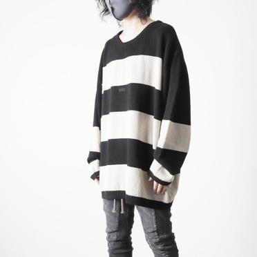 Stripes Knit Top　BK×IV No.14