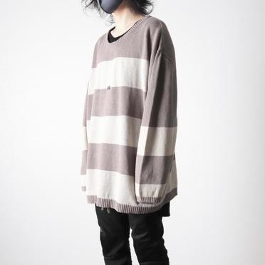 Stripes Knit Top　GY×IV No.14