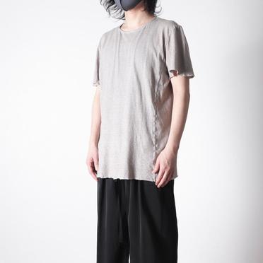 COTTON/LINEN REGULAR FIT T-SHIRT　LIGHT GREY No.14