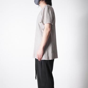 COTTON/LINEN REGULAR FIT T-SHIRT　LIGHT GREY No.15