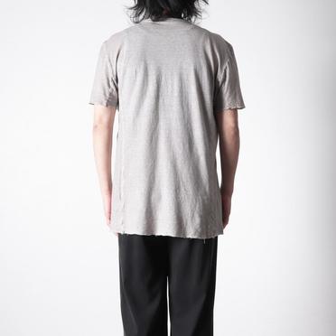 COTTON/LINEN REGULAR FIT T-SHIRT　LIGHT GREY No.16