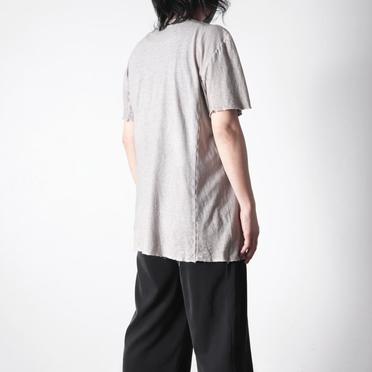 COTTON/LINEN REGULAR FIT T-SHIRT　LIGHT GREY No.17