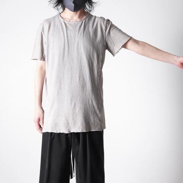 COTTON/LINEN REGULAR FIT T-SHIRT　LIGHT GREY No.18