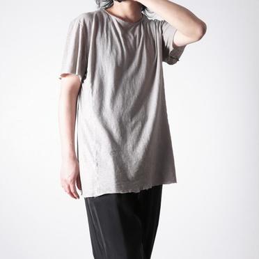 COTTON/LINEN REGULAR FIT T-SHIRT　LIGHT GREY No.19