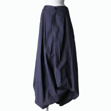 先染ストライプ オーバーダイ ボリュームスカート　NAVY×BLACK No.1