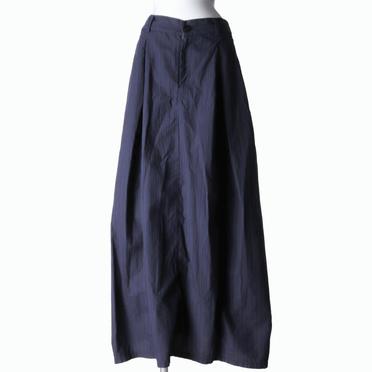 先染ストライプ オーバーダイ ボリュームスカート　NAVY×BLACK No.7