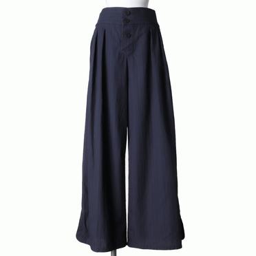 先染ストライプ オーバーダイ ボリュームパンツ　NAVY×BLACK No.1