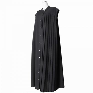 MIDIUMISOLID for Ladies アシンメトリープリーツノースリーブワンピース　BLACK No.2