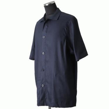 Stretch Linen Half Sleeve Shirts　NAVY No.2