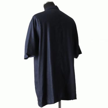 Stretch Linen Half Sleeve Shirts　NAVY No.4