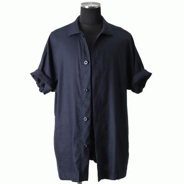 Stretch Linen Half Sleeve Shirts　NAVY No.7