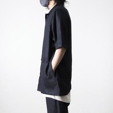 Stretch Linen Half Sleeve Shirts　NAVY No.3