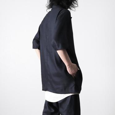 Stretch Linen Half Sleeve Shirts　NAVY No.7