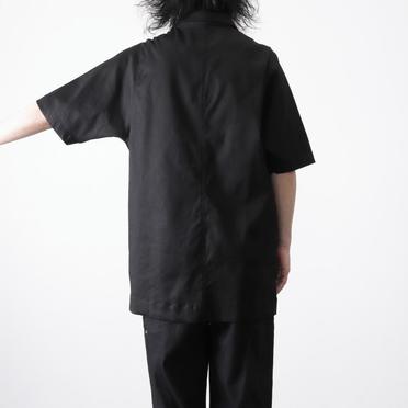 Stretch Linen Half Sleeve Shirts　BLACK No.18