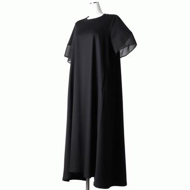 MIDIUMISOLID for Ladies スリーブスイッチングAラインワンピース　BLACK No.2