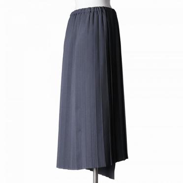 MIDIUMISOLID for Ladies プリーツアシンメトリーラップスカート　CHARCOAL GRAY No.6