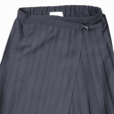 MIDIUMISOLID for Ladies プリーツアシンメトリーラップスカート　CHARCOAL GRAY No.7